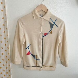 Vintage Best & Co 100% Cashmere Collared Cardigan Sweater